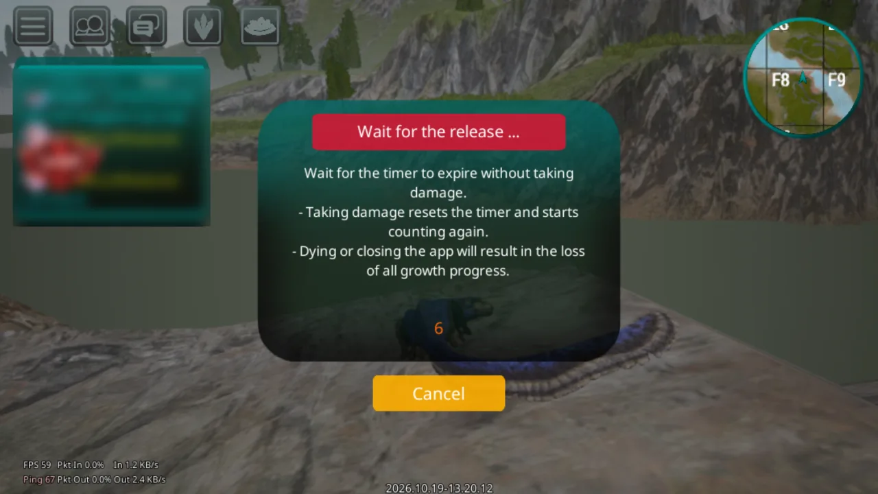 The Cursed Dinosaur Isle — leaving a server needs a sleeping countdown