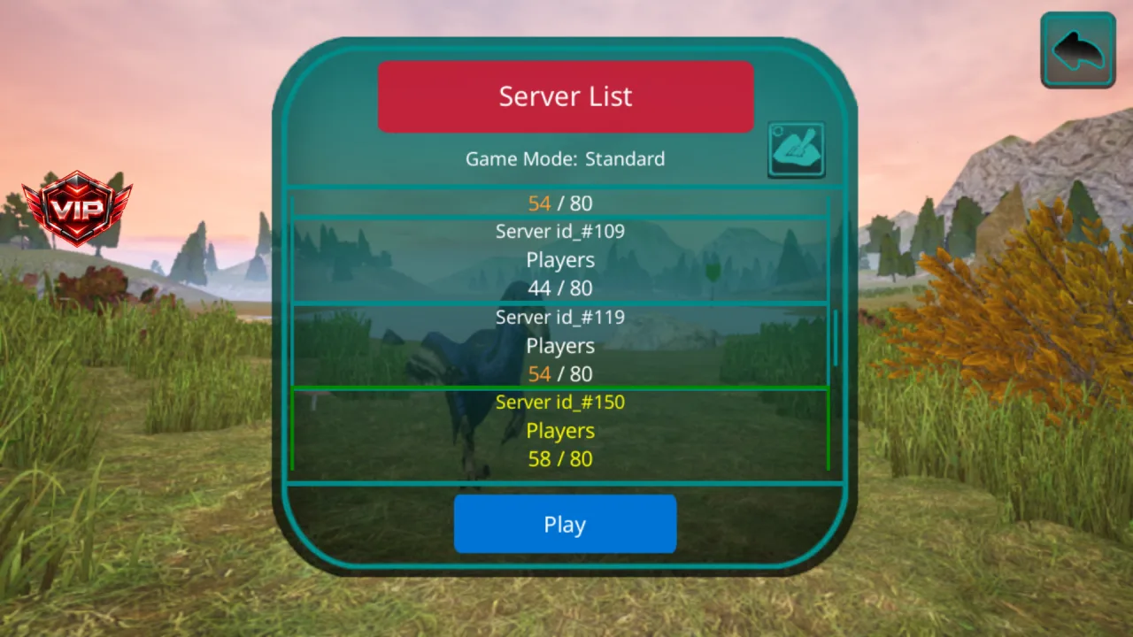 The Cursed Dinosaur Isle — server list up to 80 players each