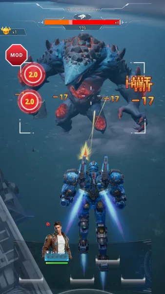 Titan Rush — chapter boss a building sized chimera with four health bars