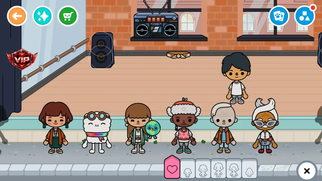 Toca Boca World — characters hanging out in the dance studio
