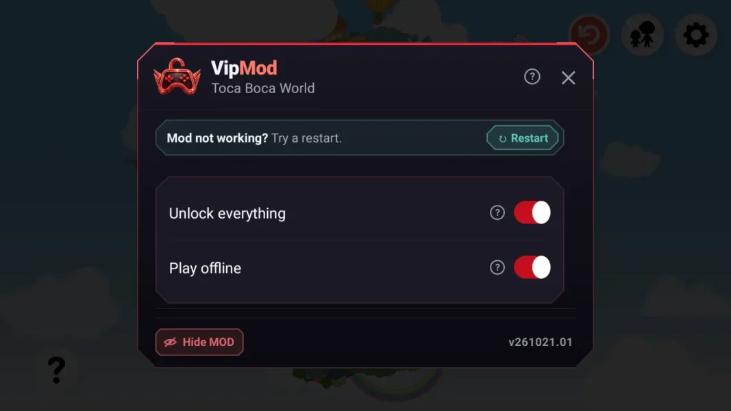 Toca Boca World — mod menu unlock everything and play offline