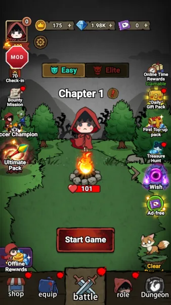 Turnaround Adventure — main screen chapter 1