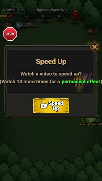 Turnaround Adventure — speed up asks you to watch a video