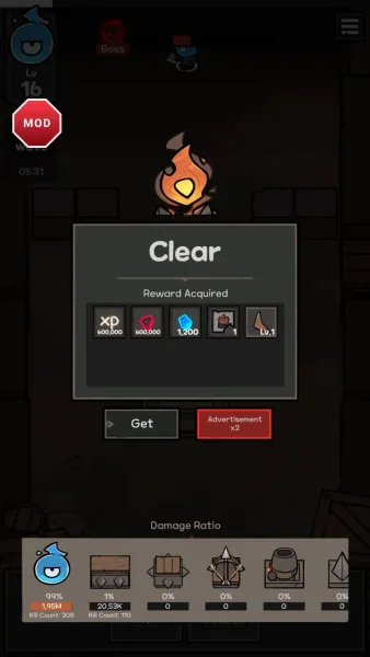UnderDark: Defense — end of battle reward screen